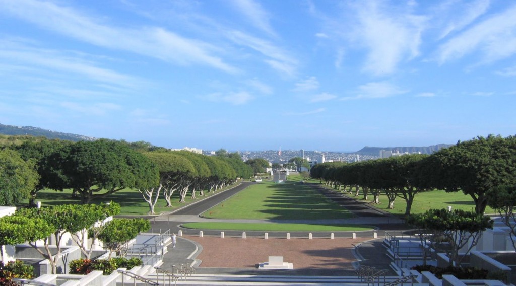 Punchbowl National Memorial Cemetery of the Pacific in Honolulu, Hawaii 