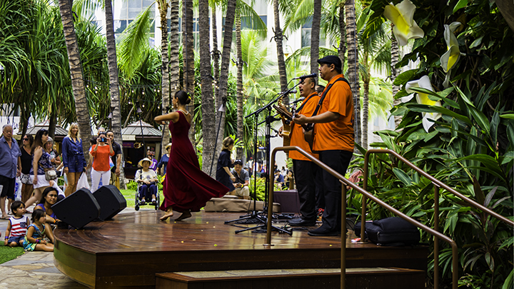 One of the things to do in Honolulu, watching hula.