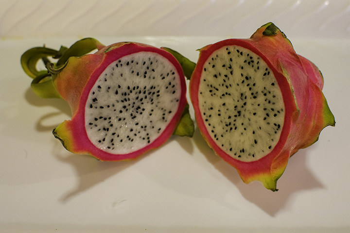 Dragon fruit, one of the exotic fruits in Hawaii.